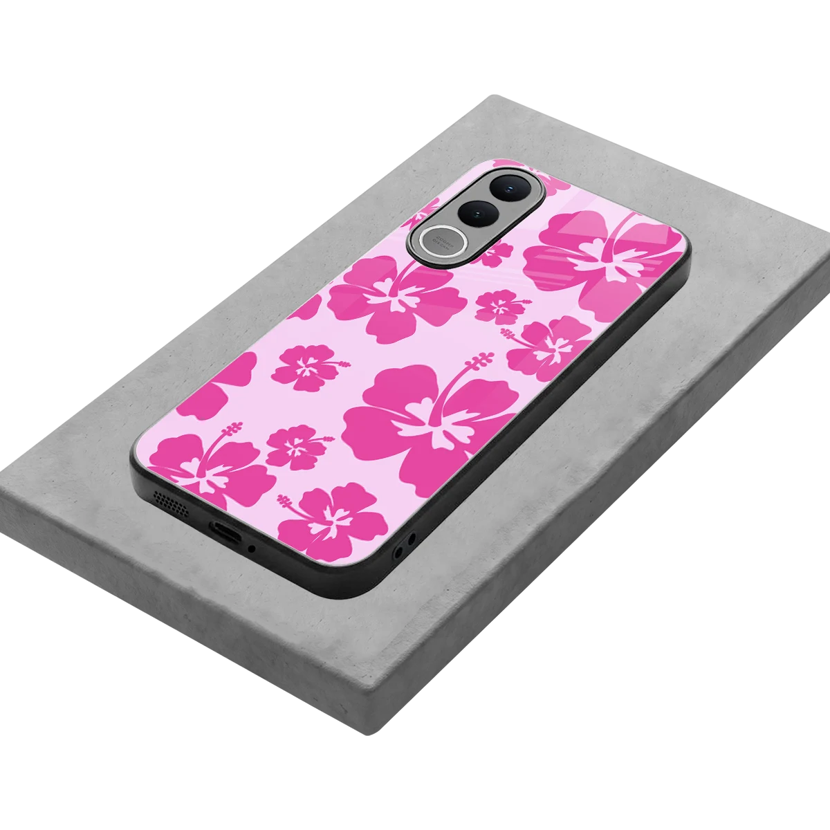 Wildflower Pink stylish phone case for vivo v70 fe | glossy glass and slim fit