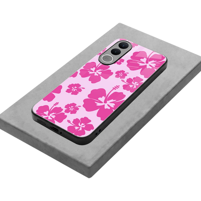 Wildflower Pink stylish phone case for vivo v70 fe | glossy glass and slim fit