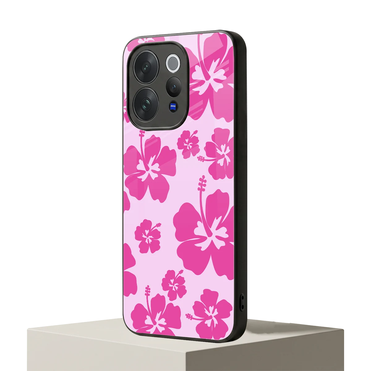 Wildflower Pink vivo v70 mobile cover | shockproof glass phone case