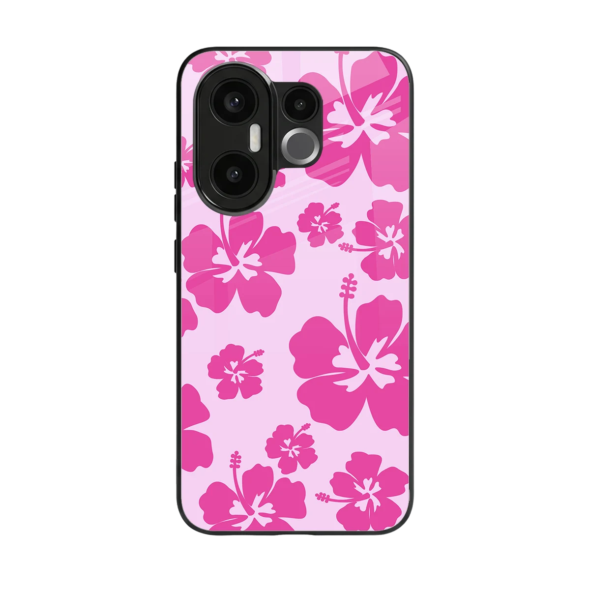 Wildflower Pink back phone cover | glass case for vivo x200 fe