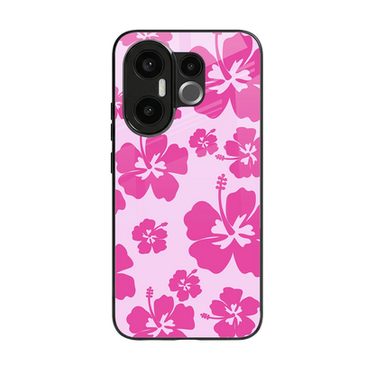 Wildflower Pink back phone cover | glass case for vivo x200 fe