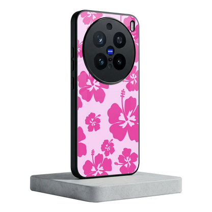 Wildflower Pink vivo x200 pro mobile cover | shockproof glass phone case