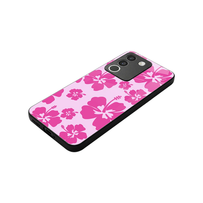 Wildflower Pink stylish phone case for vivo y200 5g | glossy glass and slim fit