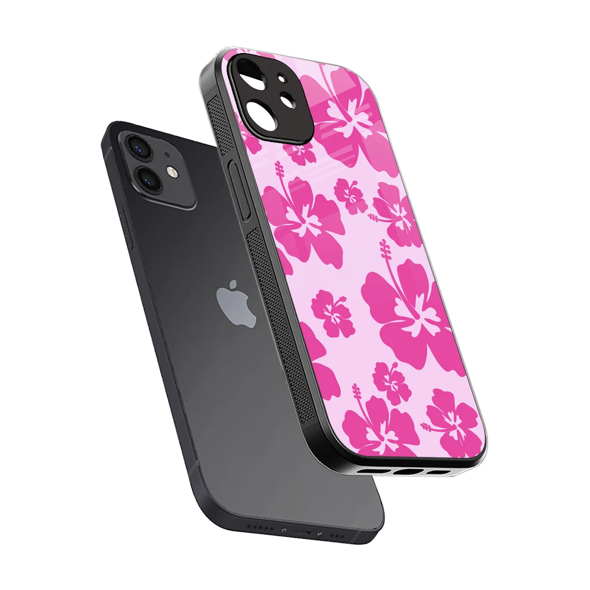 Wildflower Pink sleek iphone 11 cover with tempered glass back and TPU edges