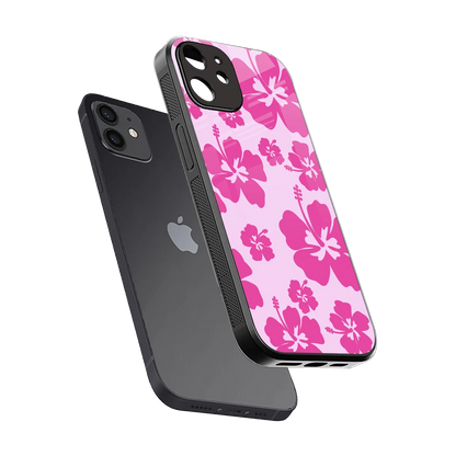 Wildflower Pink sleek iphone 11 cover with tempered glass back and TPU edges