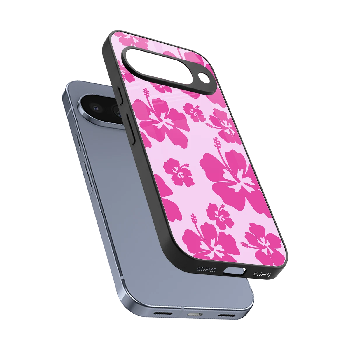 Wildflower Pink sleek google pixel 10 cover with tempered glass back and TPU edges