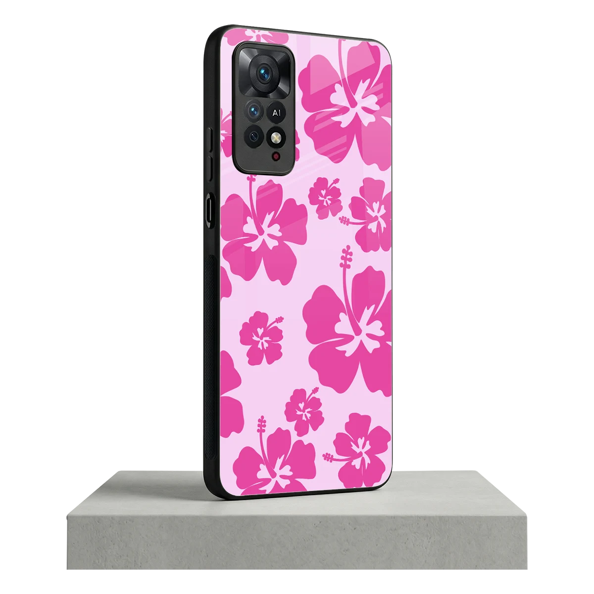Wildflower Pink redmi note 11 pro mobile cover | shockproof glass phone case