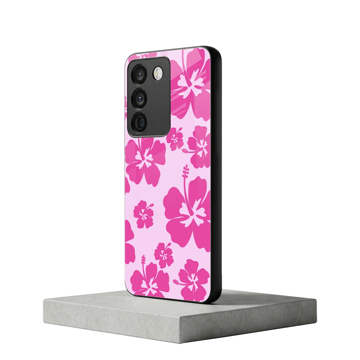 Wildflower Pink vivo y200 5g mobile cover | shockproof glass phone case