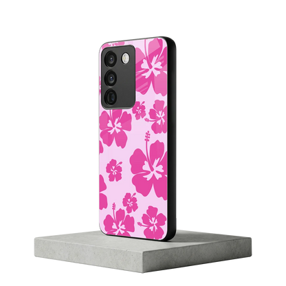 Wildflower Pink vivo y200 5g mobile cover | shockproof glass phone case