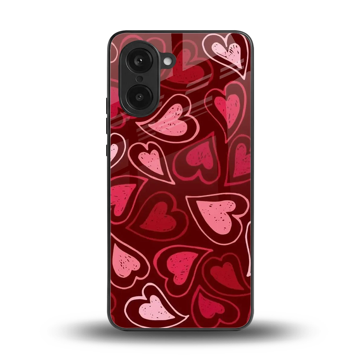 Wine Cascade Hearts back phone cover | glass case for oneplus nord ce5 5g