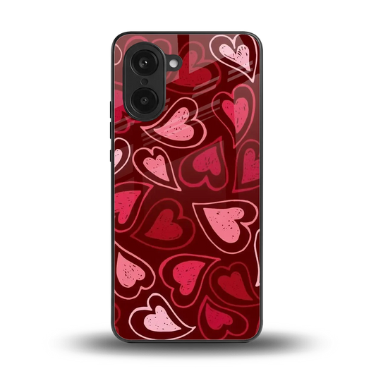 Wine Cascade Hearts back phone cover | glass case for oneplus nord ce5 5g