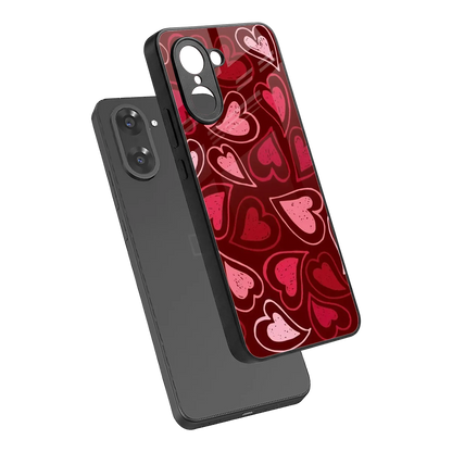 Wine Cascade Hearts sleek oneplus nord ce5 5g cover with tempered glass back and TPU edges