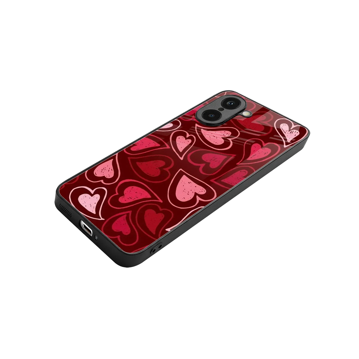 Wine Cascade Hearts stylish phone case for oneplus nord ce5 5g | glossy glass and slim fit
