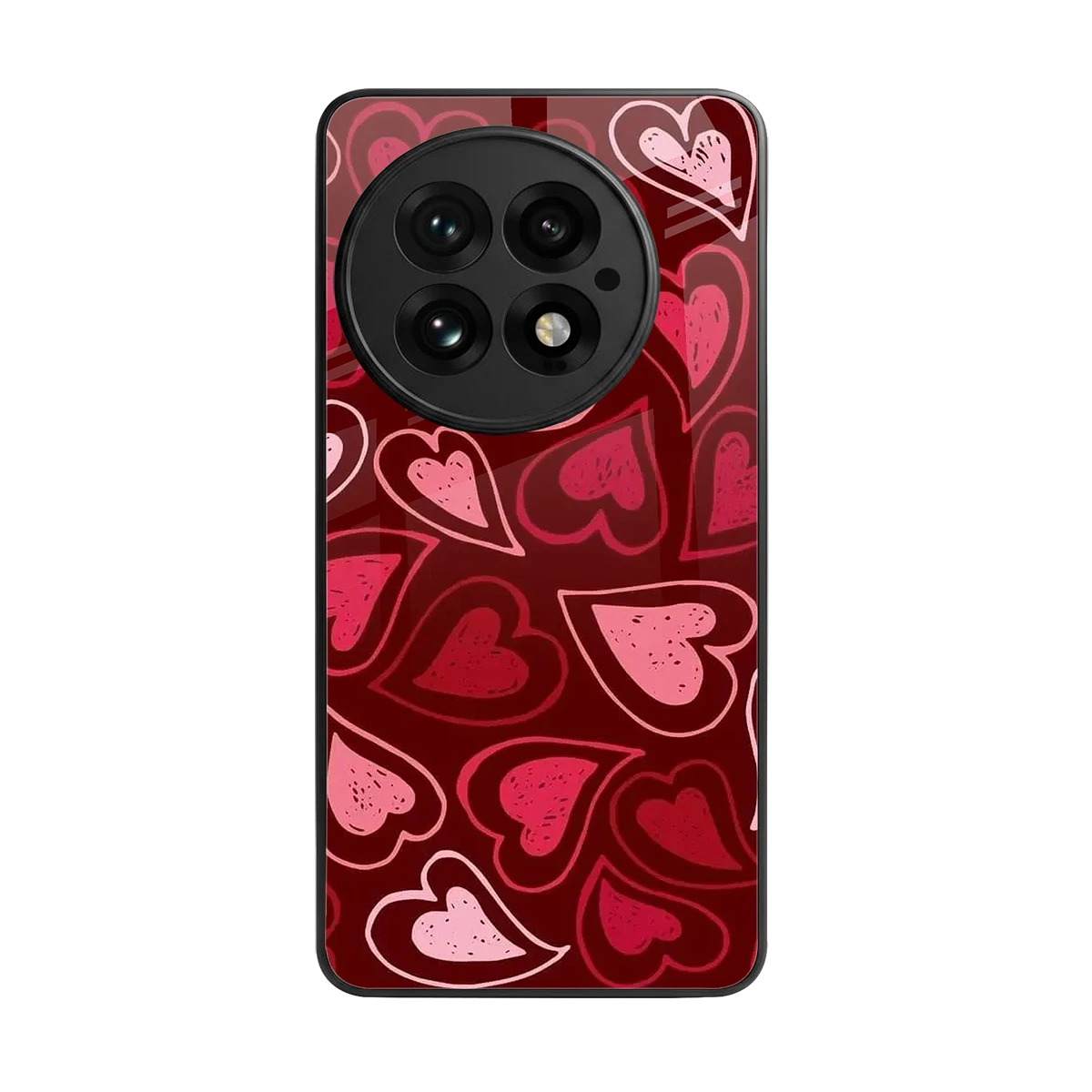 Wine Cascade Hearts back phone cover | glass case for oneplus 13