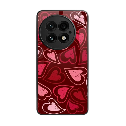 Wine Cascade Hearts back phone cover | glass case for oneplus 13