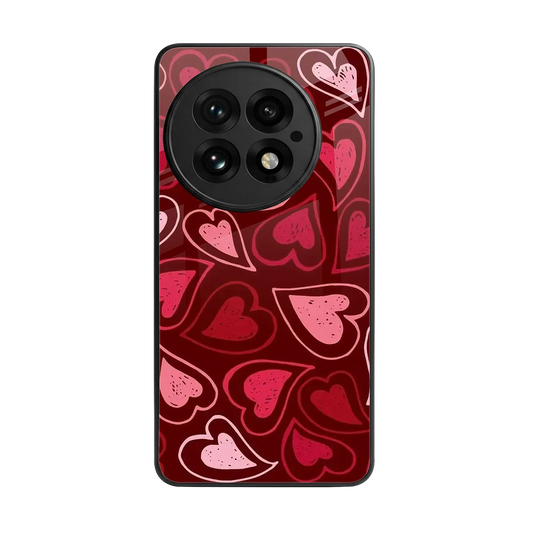 Wine Cascade Hearts back phone cover | glass case for oneplus 13