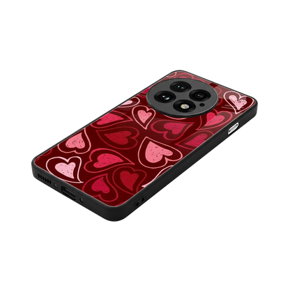 Wine Cascade Hearts stylish phone case for oneplus 13 | glossy glass and slim fit