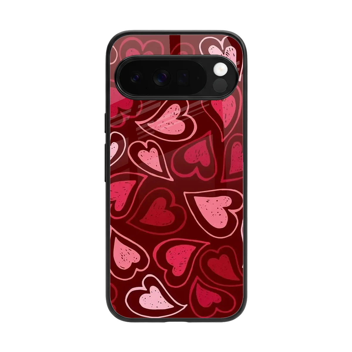 Wine Cascade Hearts back phone cover | glass case for google pixel 10 pro xl