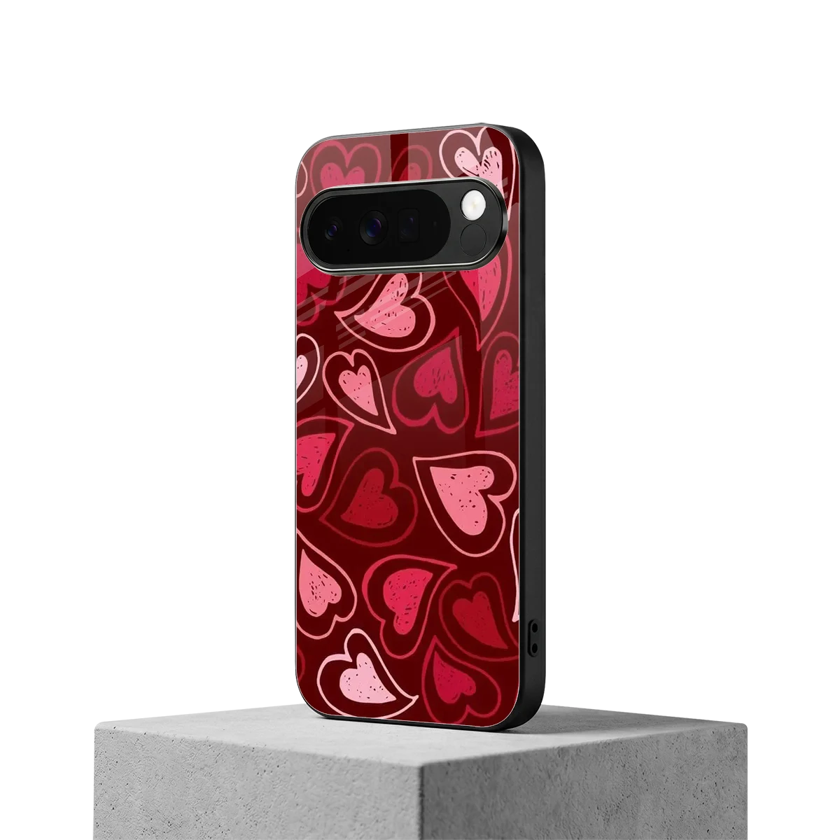 Wine Cascade Hearts google pixel 10 pro xl mobile cover | shockproof glass phone case