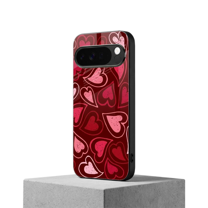 Wine Cascade Hearts google pixel 10 pro xl mobile cover | shockproof glass phone case