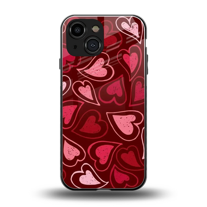Wine Cascade Hearts back phone cover | glass case for iphone 13 mini