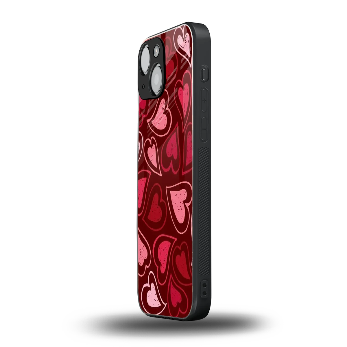 Wine Cascade Hearts iphone 12 mini mobile cover | shockproof glass phone case