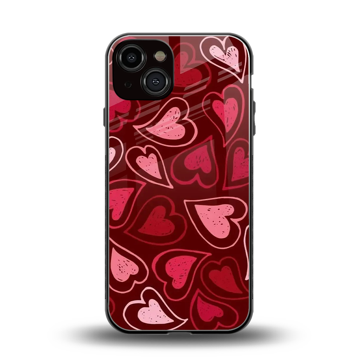 Wine Cascade Hearts back phone cover | glass case for iphone 13