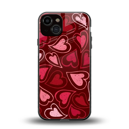 Wine Cascade Hearts back phone cover | glass case for iphone 13