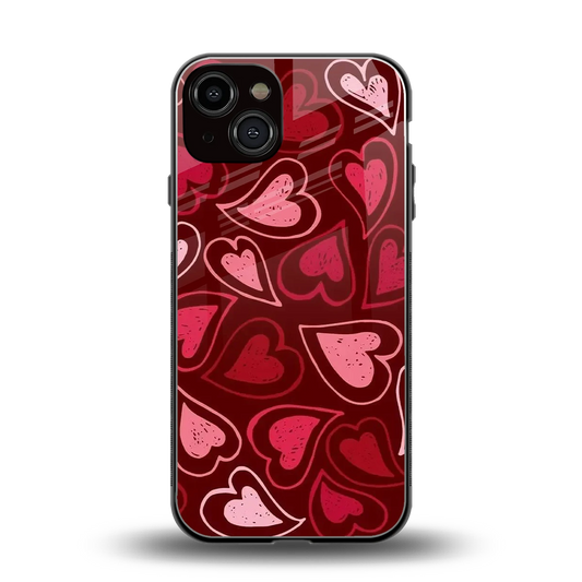 Wine Cascade Hearts back phone cover | glass case for iphone 13