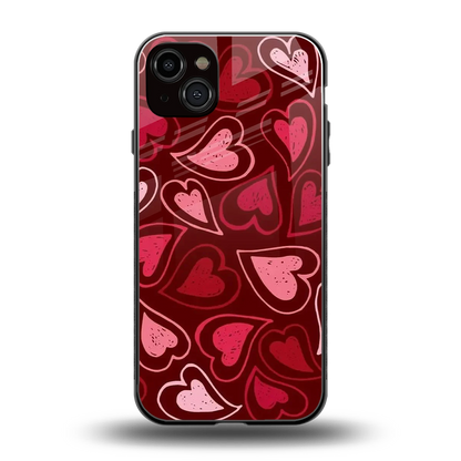 Wine Cascade Hearts back phone cover | glass case for iphone 14 plus