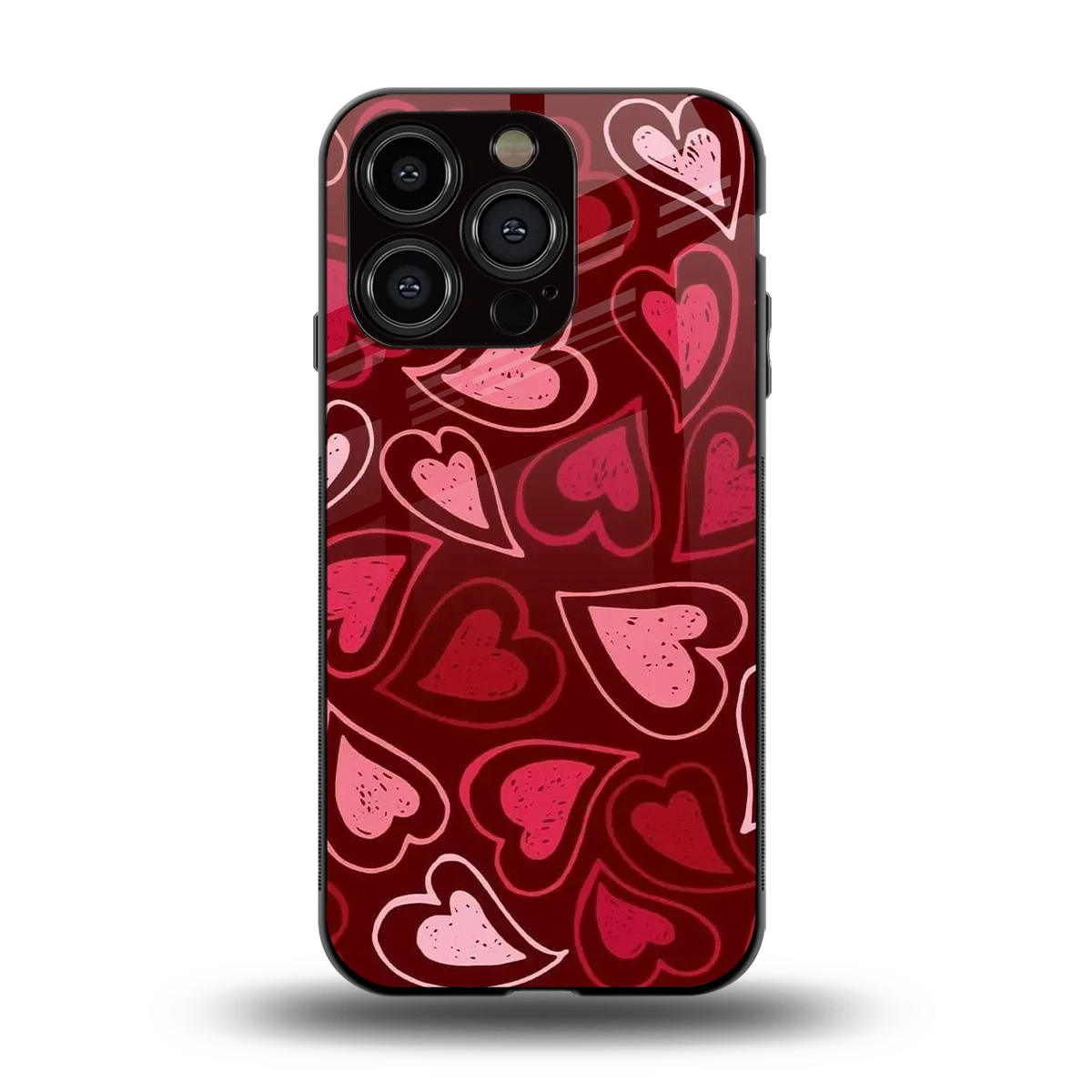 Wine Cascade Hearts back phone cover | glass case for iphone 15 pro