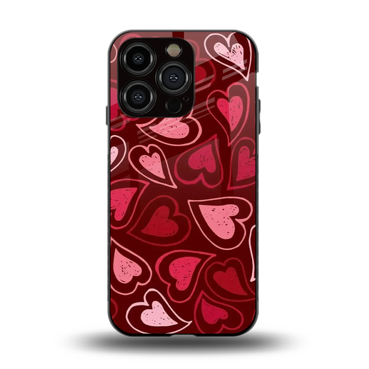 Wine Cascade Hearts back phone cover | glass case for iphone 15 pro