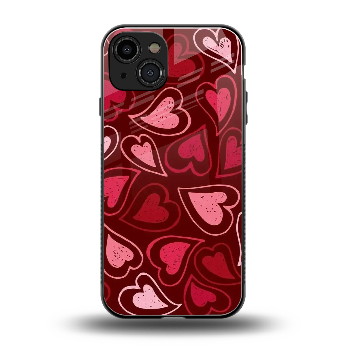 Wine Cascade Hearts back phone cover | glass case for iphone 15