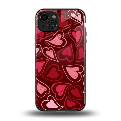 Wine Cascade Hearts back phone cover | glass case for iphone 15