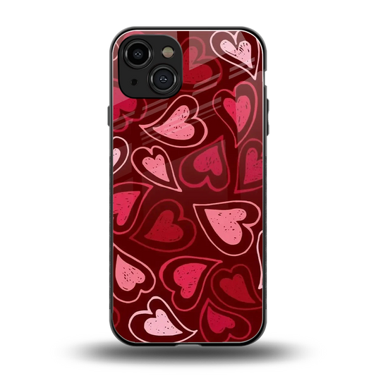 Wine Cascade Hearts back phone cover | glass case for iphone 15