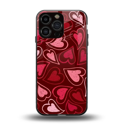 Wine Cascade Hearts back phone cover | glass case for iphone 16 pro max