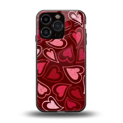 Wine Cascade Hearts back phone cover | glass case for iphone 16 pro