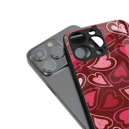 Wine Cascade Hearts Phone Case for Iphone 16 | Glass Case