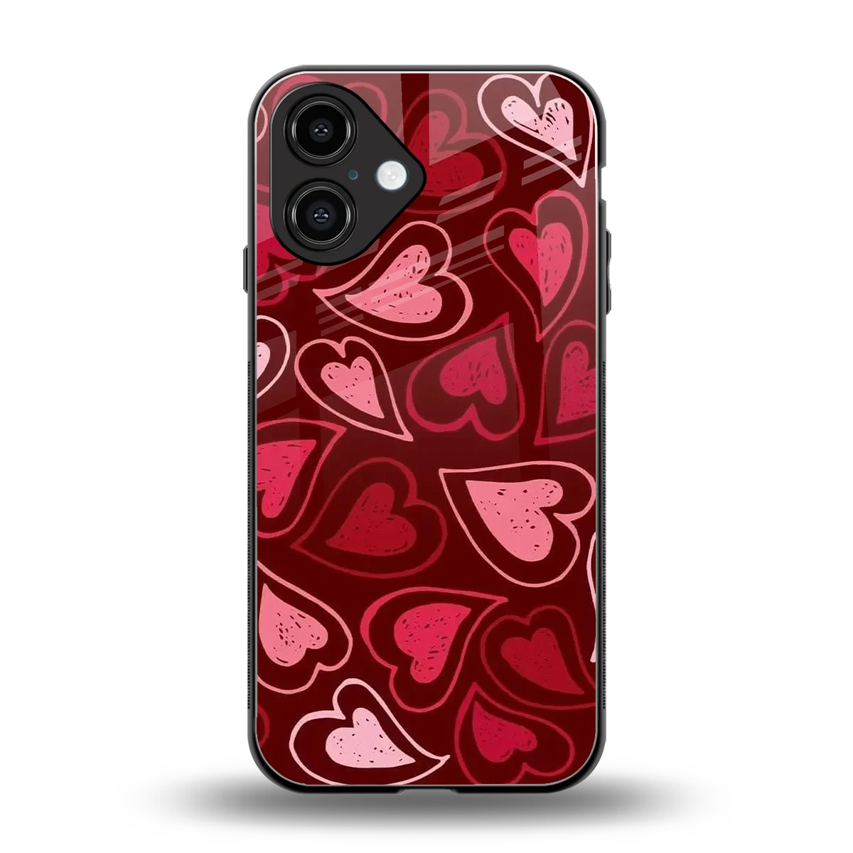 Wine Cascade Hearts back phone cover | glass case for iphone 16