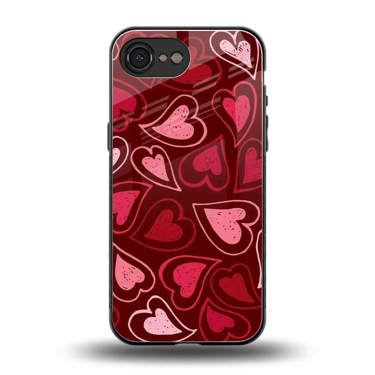 Wine Cascade Hearts back phone cover | glass case for iphone 16e