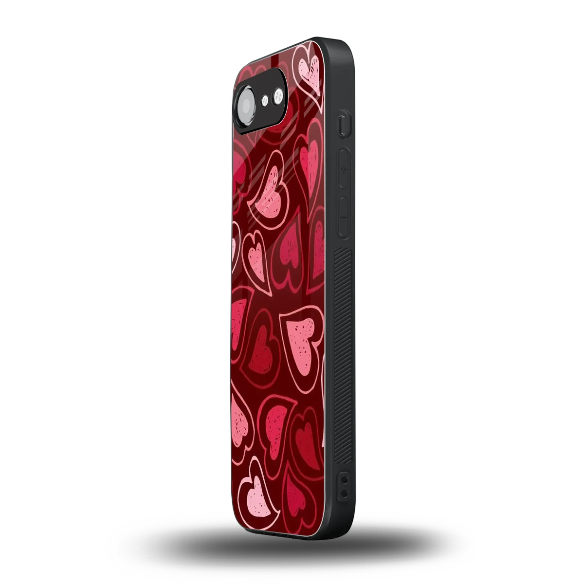 Wine Cascade Hearts iphone 17e mobile cover | shockproof glass phone case