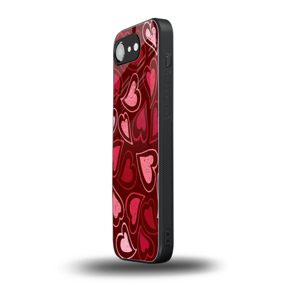 Wine Cascade Hearts iphone 17e mobile cover | shockproof glass phone case