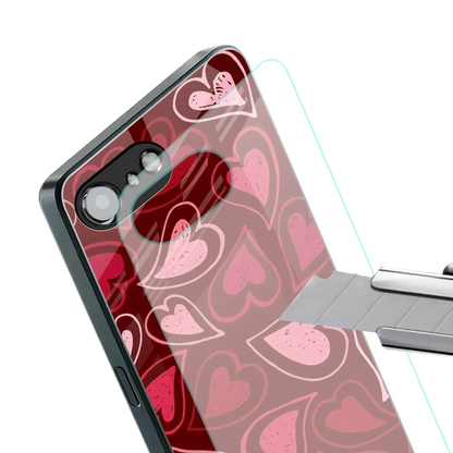 Wine Cascade Hearts stylish phone case for iphone 16e | glossy glass and slim fit