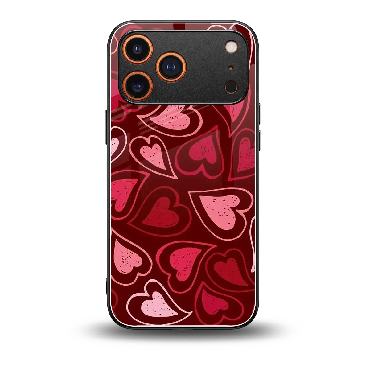 Wine Cascade Hearts back phone cover | glass case for iphone 17 pro