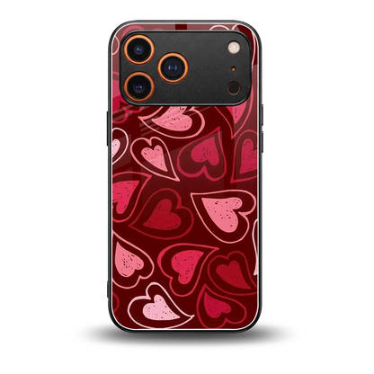Wine Cascade Hearts back phone cover | glass case for iphone 17 pro max