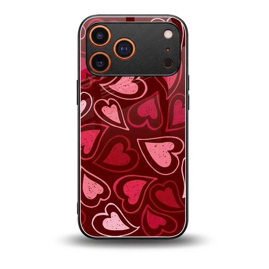 Wine Cascade Hearts back phone cover | glass case for iphone 17 pro max