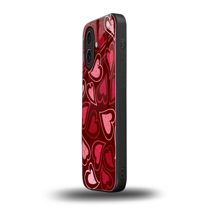 Wine Cascade Hearts iphone 17 mobile cover | shockproof glass phone case