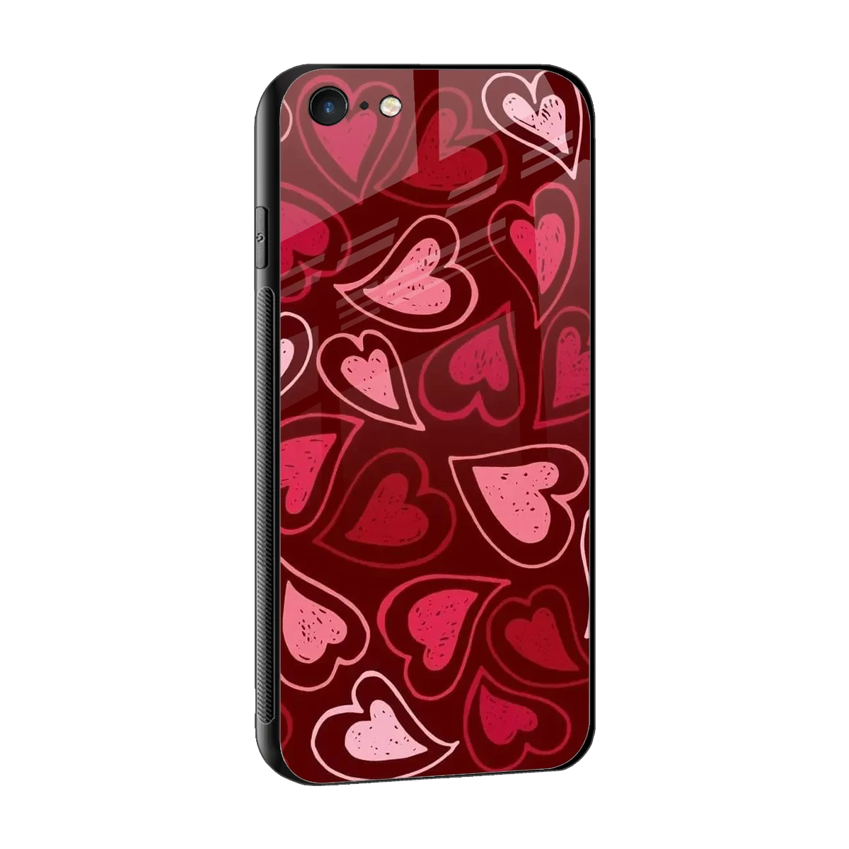 Wine Cascade Hearts sleek iphone 6 cover with tempered glass back and TPU edges