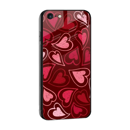 Wine Cascade Hearts sleek iphone 6s plus cover with tempered glass back and TPU edges