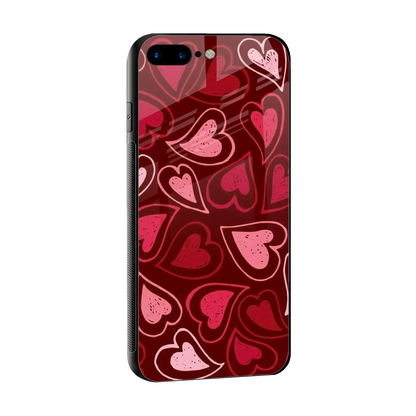 Wine Cascade Hearts sleek iphone 8 plus cover with tempered glass back and TPU edges